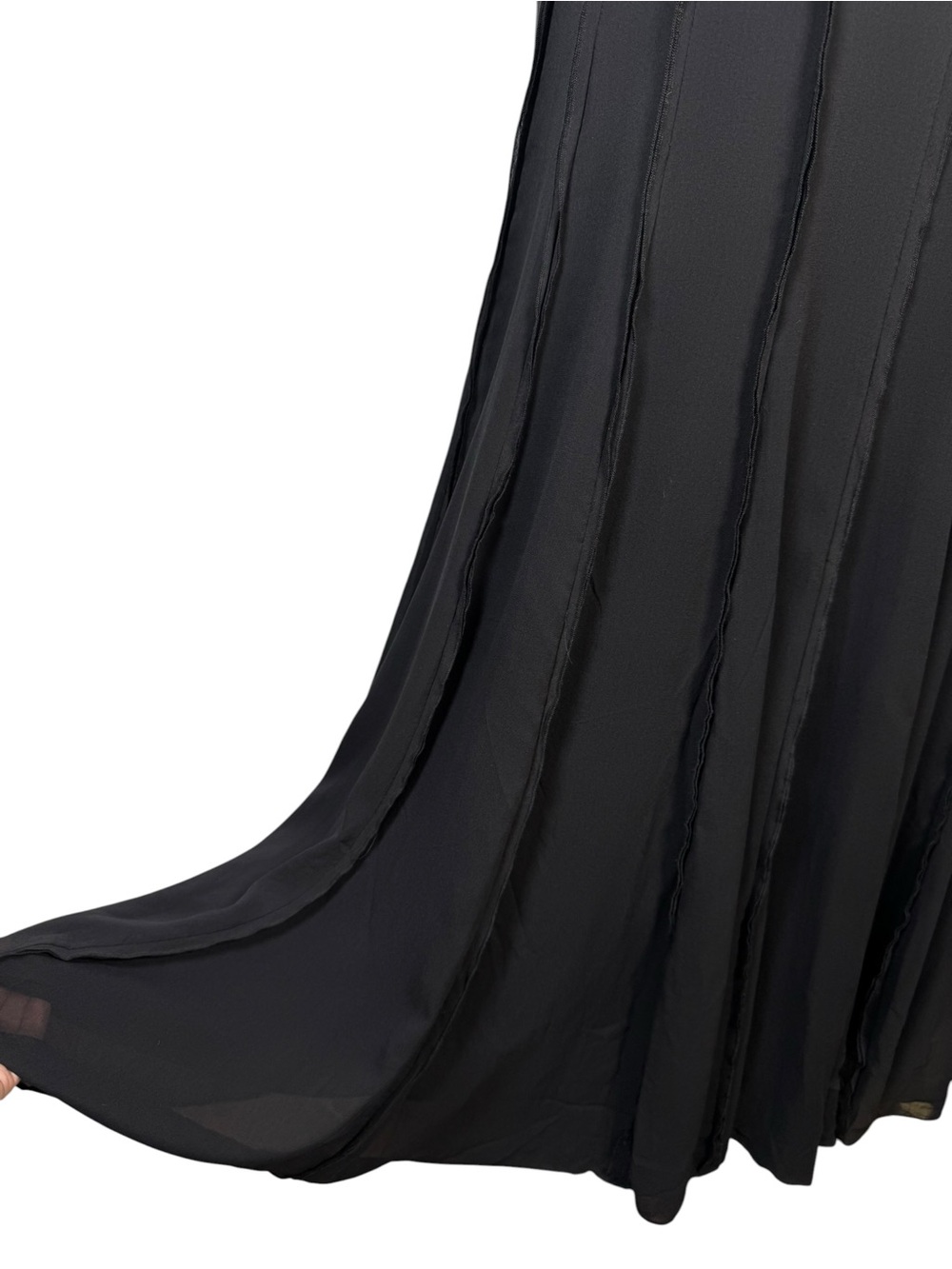 Ann Taylor Black Silk Strapless Evening Gown Maxi Dress A-Line Built-In Bra Sz 8 - Picture 4 of 10